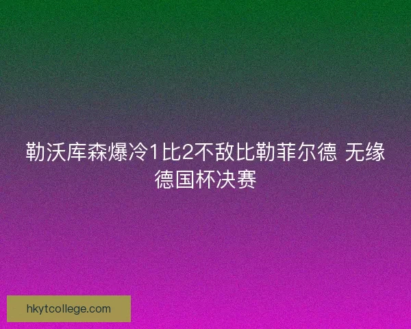 勒沃库森爆冷1比2不敌比勒菲尔德 无缘德国杯决赛 勒沃库森爆冷1比2不敌比勒菲尔德 无缘德国杯决赛